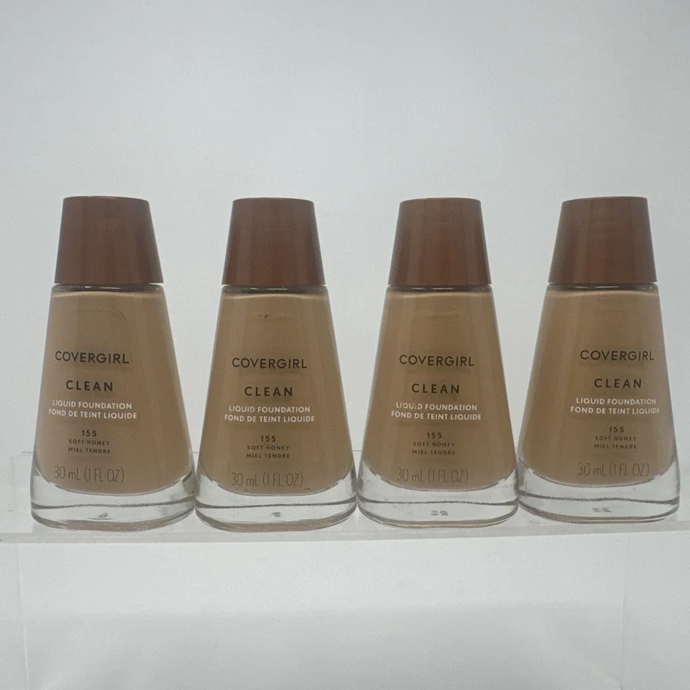 4 CoverGirl Clean Liquid MakeUp Foundation For Normal Skin 155 SOFT HONEY